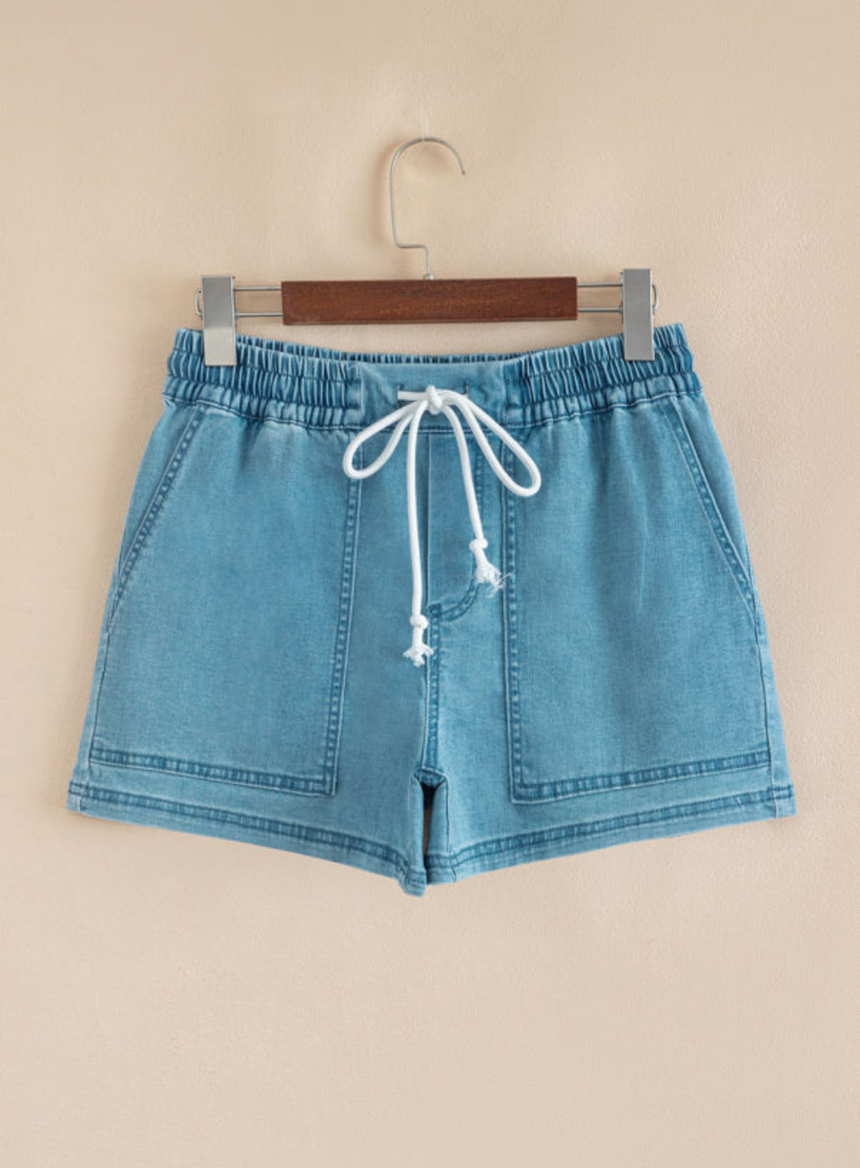Denim Drawstring Shorts
