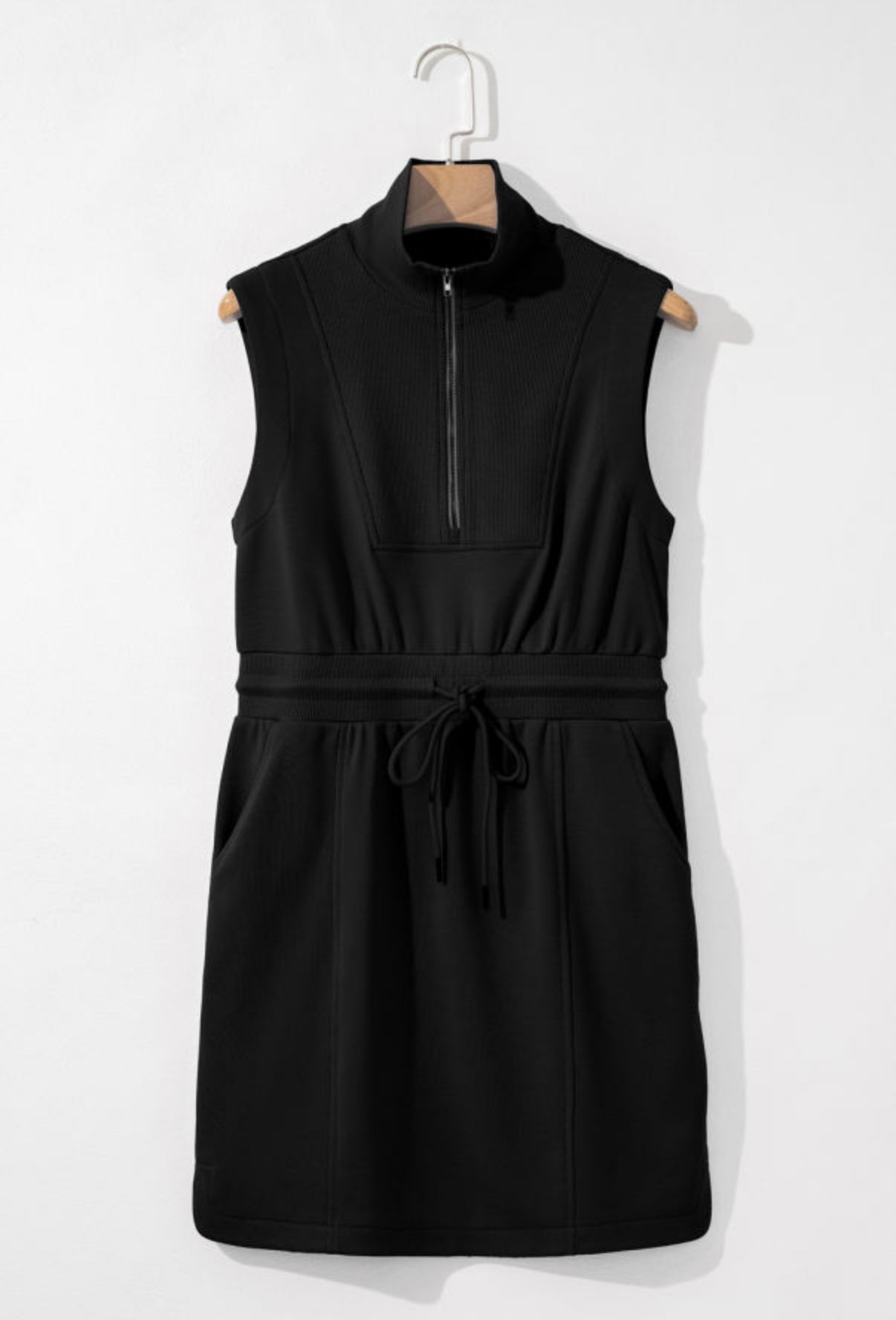 Black French Terry Athletic Dress