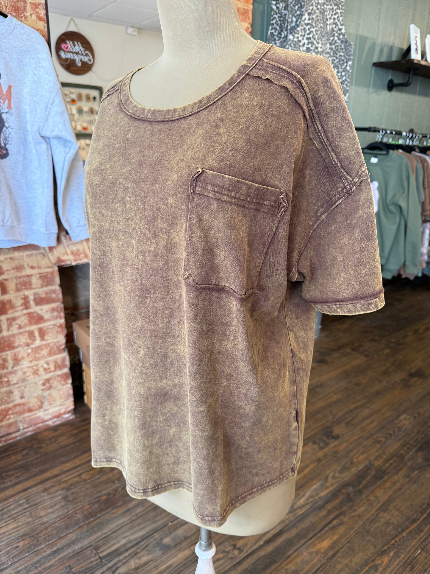 Mahogany Mineral Wash Curvy Top