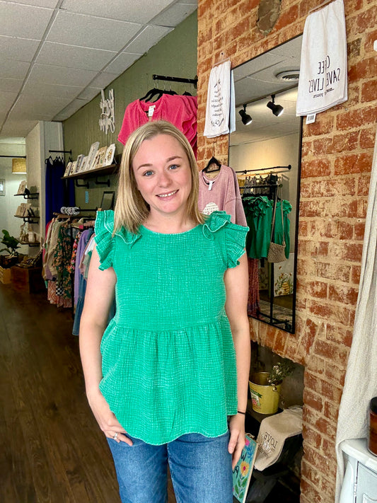 Ruffle Peplum Top