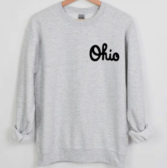 Small Script Ohio Crewneck
