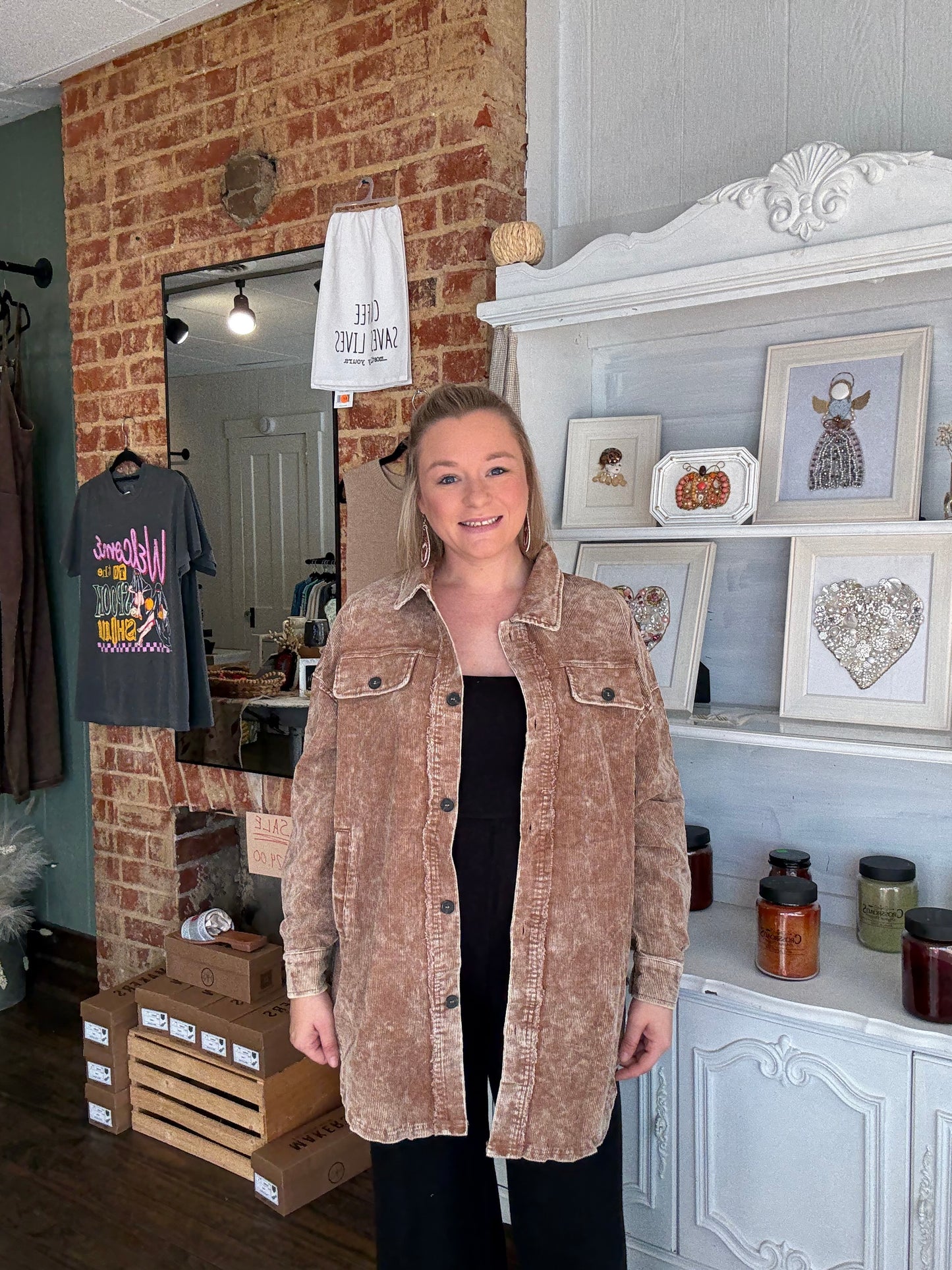 Mineral Wash Khaki Shacket