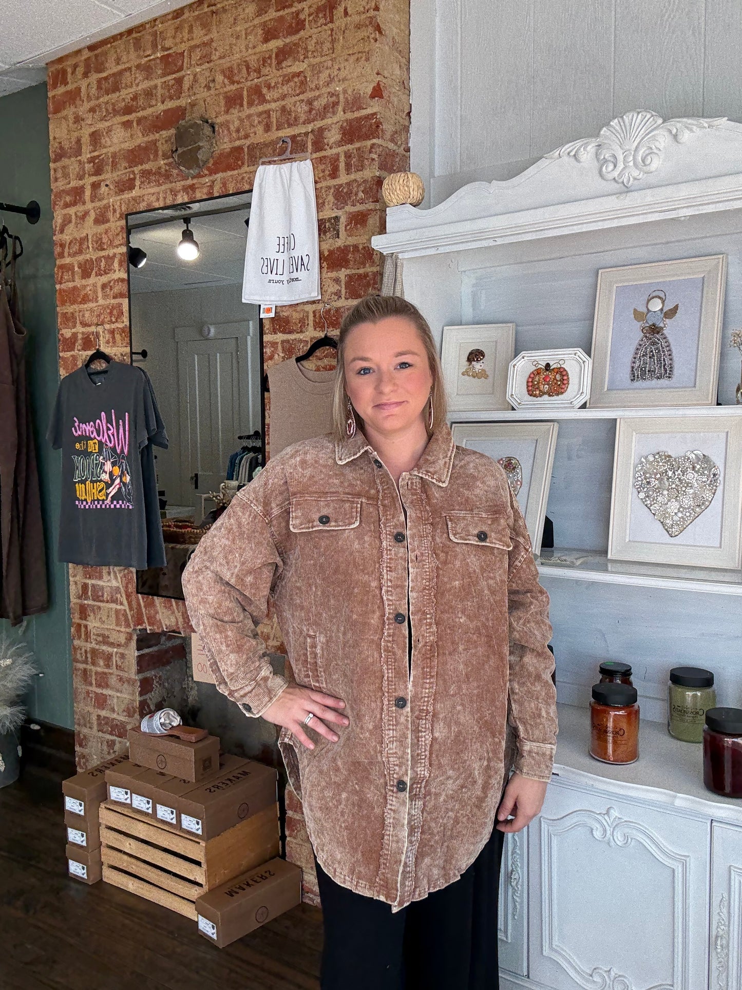 Mineral Wash Khaki Shacket