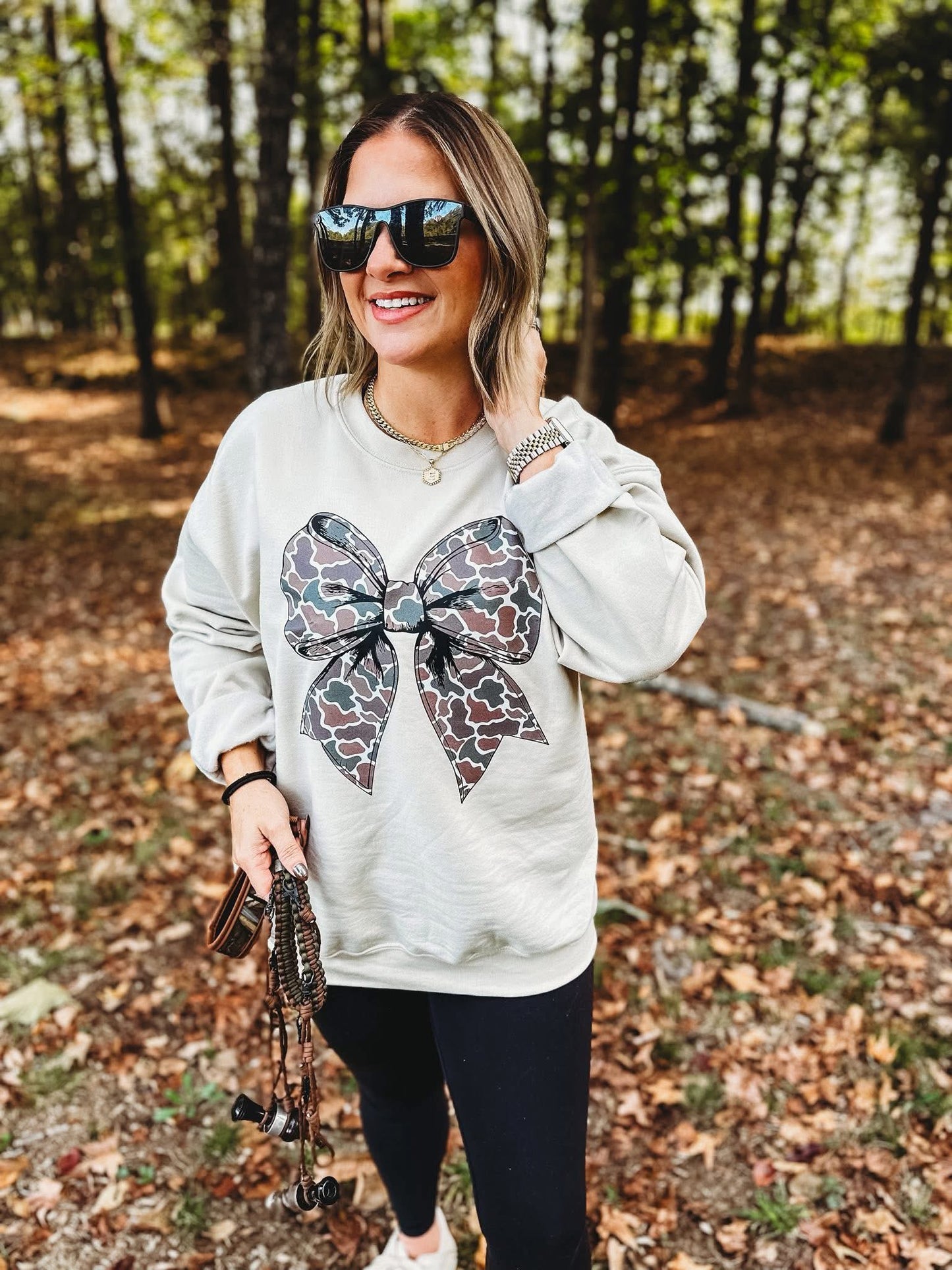 Camo Bow Crewneck- Pre- Order