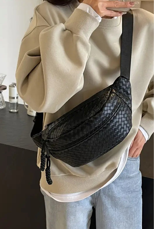 Black Vegan Leather Crossbody