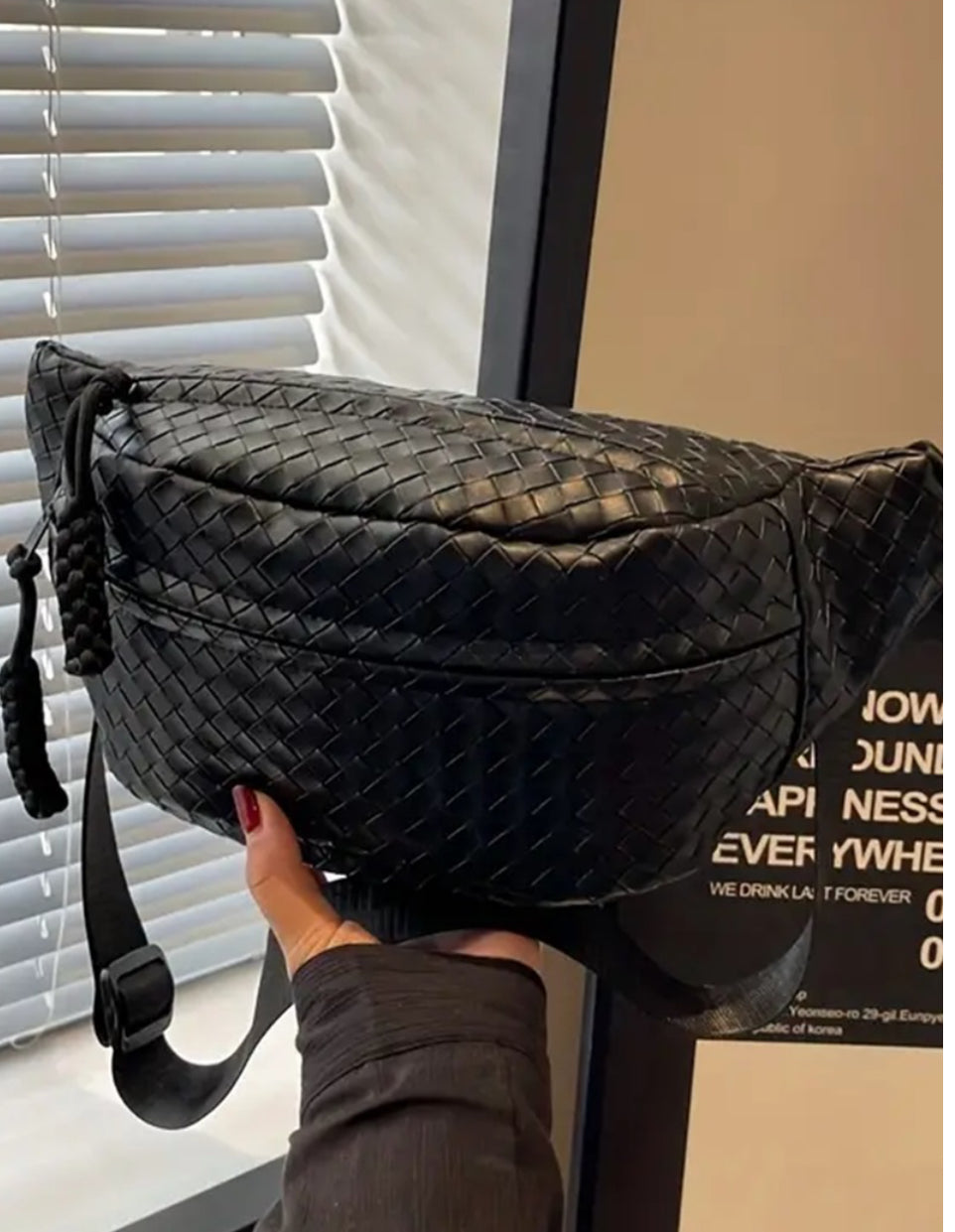 Black Vegan Leather Crossbody