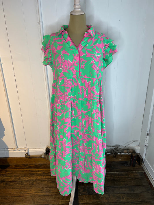Emerald Floral Dress
