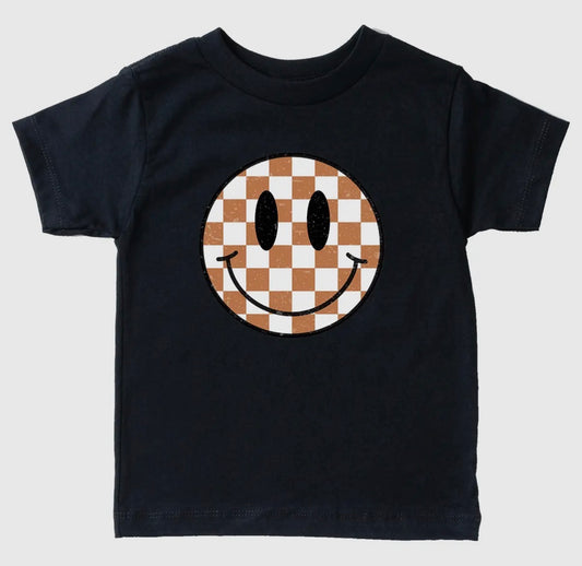 Checker Smiley Face Youth Tee