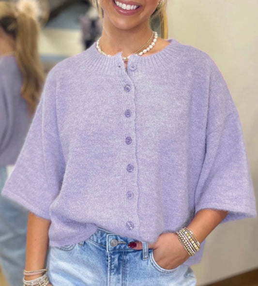 Lavender Button Down Sweater