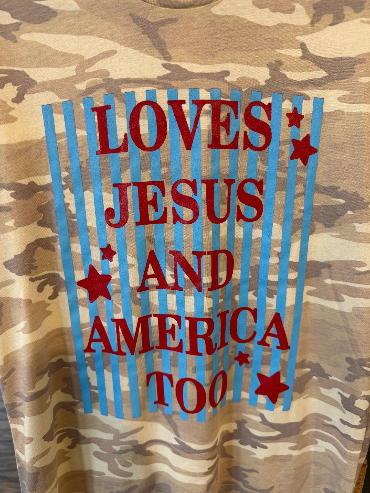 Loves Jesus And America Too Tee