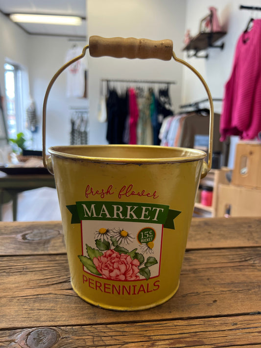 Fresh Flower Market Tin Bucket